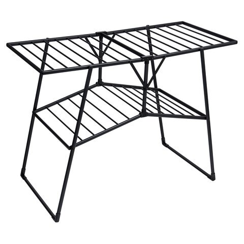Сушилка для белья Laima Home 700475 Quatro Black раскладная 4 зоны, 2 уровня, 22 метра