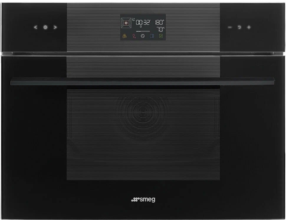 Духовой шкаф SMEG SO4102S3B3 Linea 45см, с паром, паровая очистка, 12 программ, 41л, черный