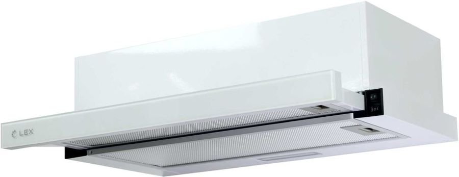 Вытяжка встраиваемая Lex Hubble G 500 WH белый/стекло белое упр. кнопочное (1 мотор)
