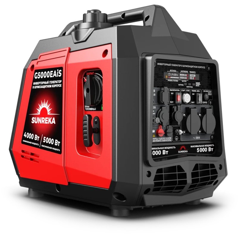 Генератор бензиновый SUNREKA G5000EAiS, инвертор, 5кВт, закрытый корпус, эл.стартер